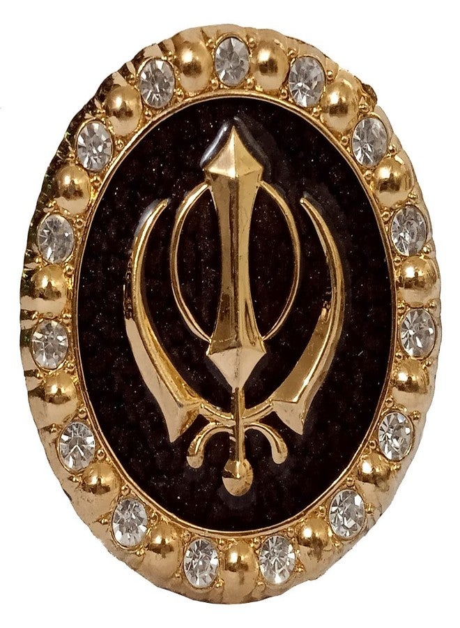 Purpledip Metal Idol Sikh Khanda: Sacred Symbol Statue for Home, Office Or Car (12494B) - Image 1
